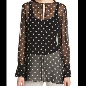 Theory Sheer Polkadot Top